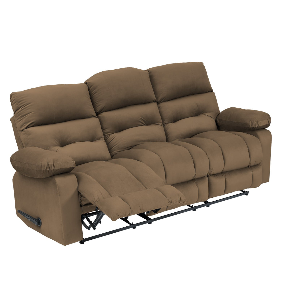 Velvet Triple Recliner Chair - NZ60 Light Brown