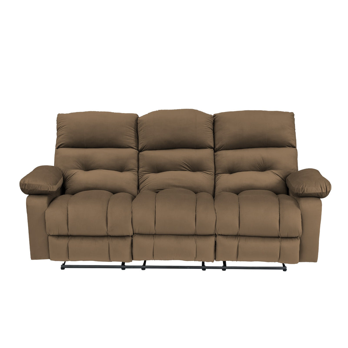 Velvet Triple Recliner Chair - NZ60 Light Brown