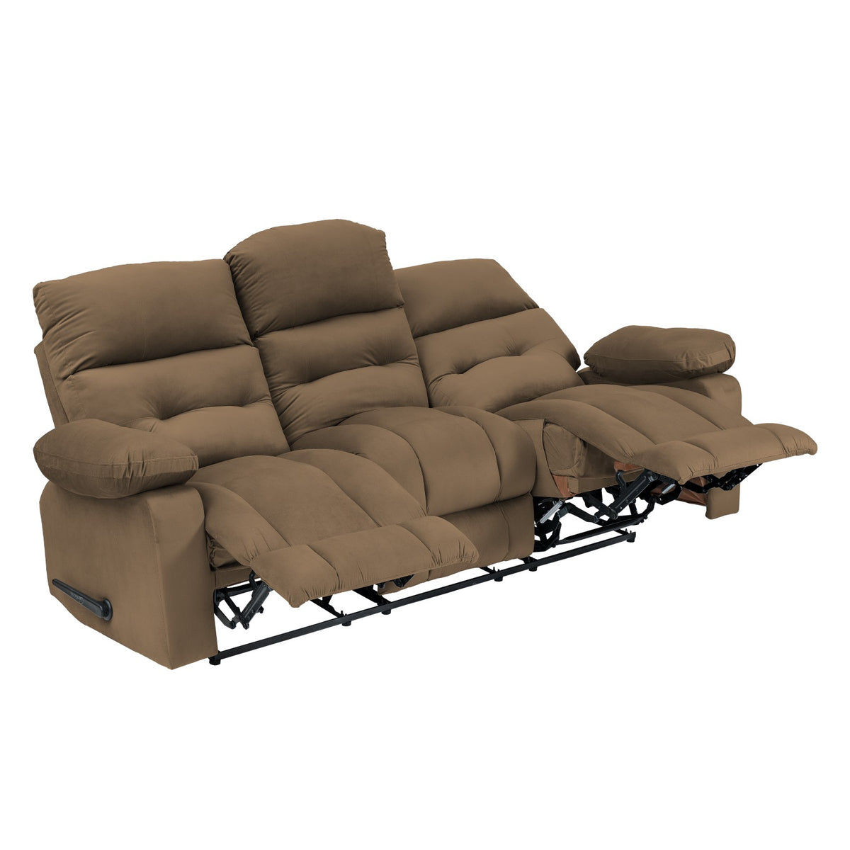 Velvet Triple Recliner Chair - NZ60 Light Brown