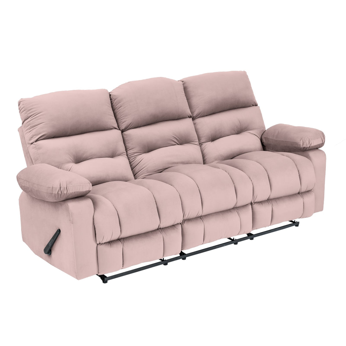 Velvet Triple Recliner Chair - NZ60 Light Pink