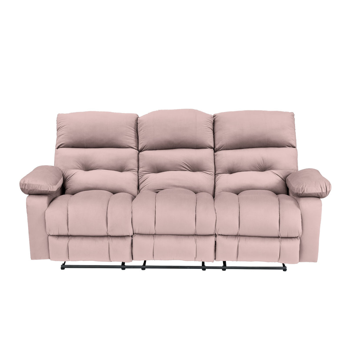 Velvet Triple Recliner Chair - NZ60 Light Pink