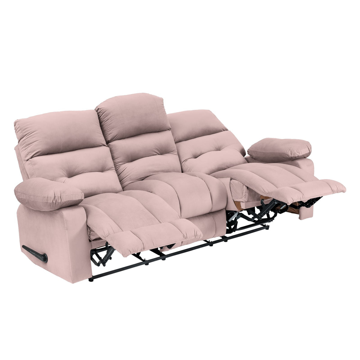 Velvet Triple Recliner Chair - NZ60 Light Pink