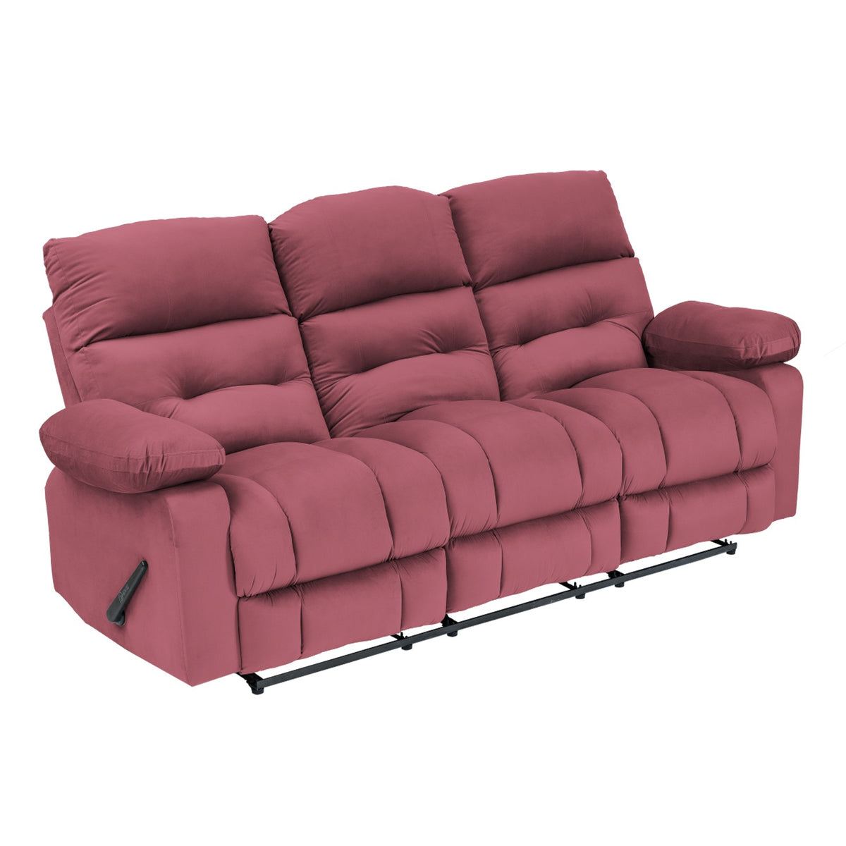 Velvet Triple Recliner Chair - NZ60 Dark Pink