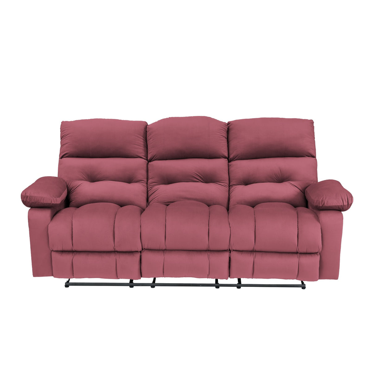 Velvet Triple Recliner Chair - NZ60 Dark Pink