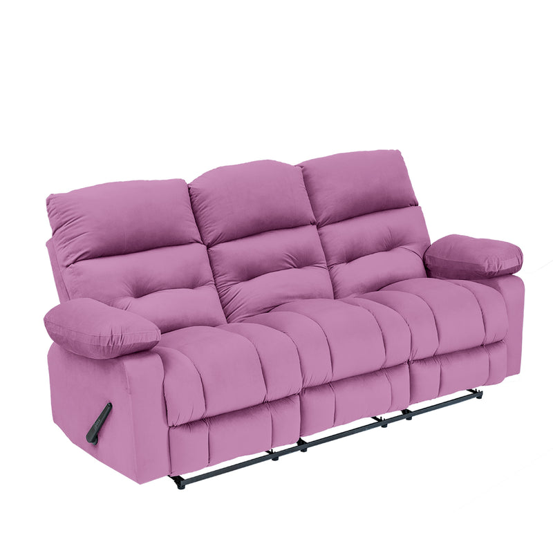 Velvet Triple Recliner Chair - Light Purple - NZ60
