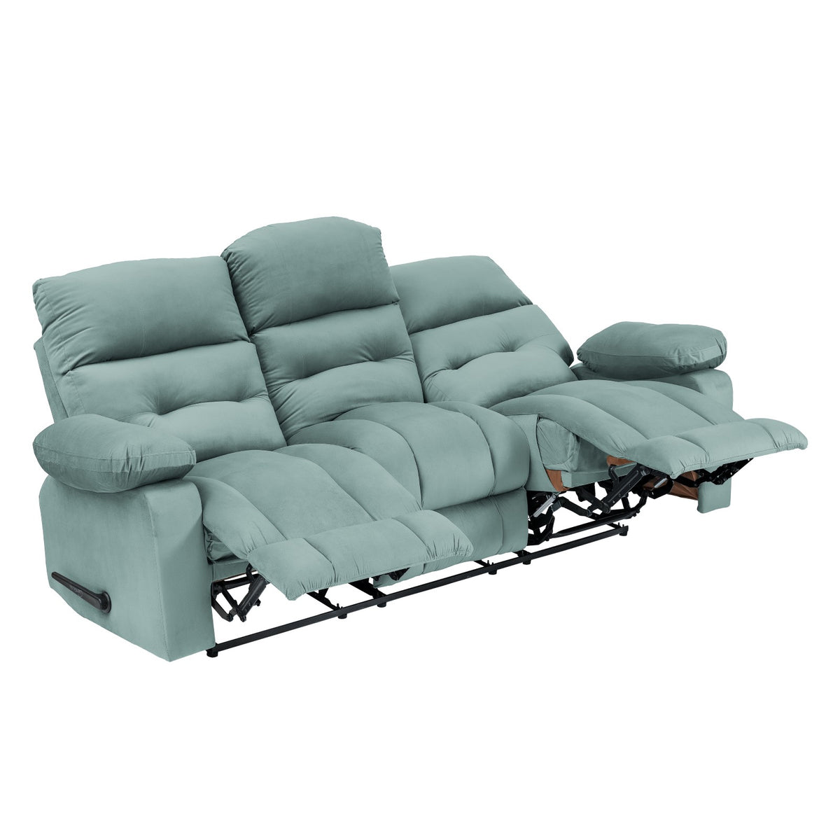 Velvet Triple Recliner Chair - NZ60 Light Turquoise