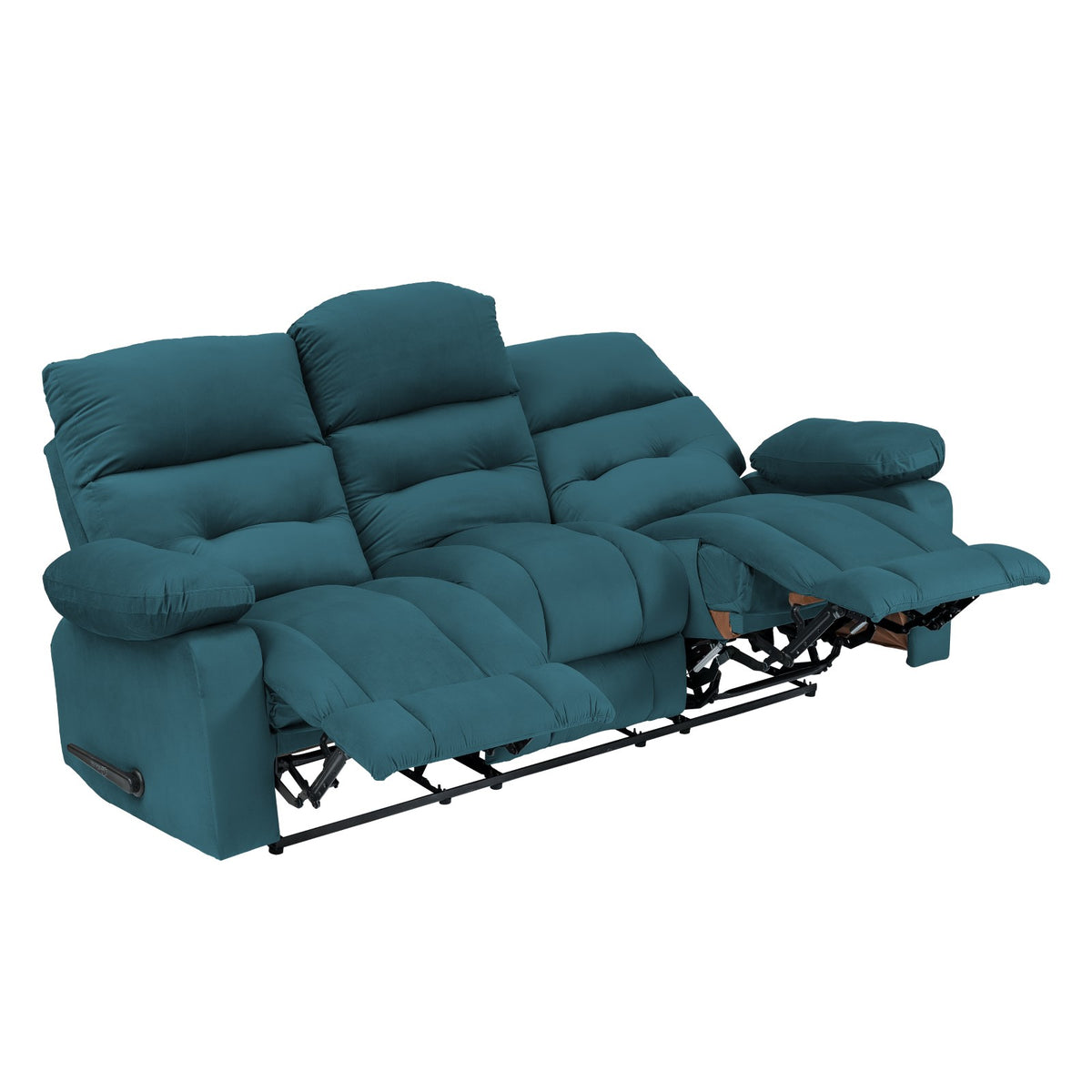 Velvet Triple Recliner Chair - NZ60 Dark Turquoise