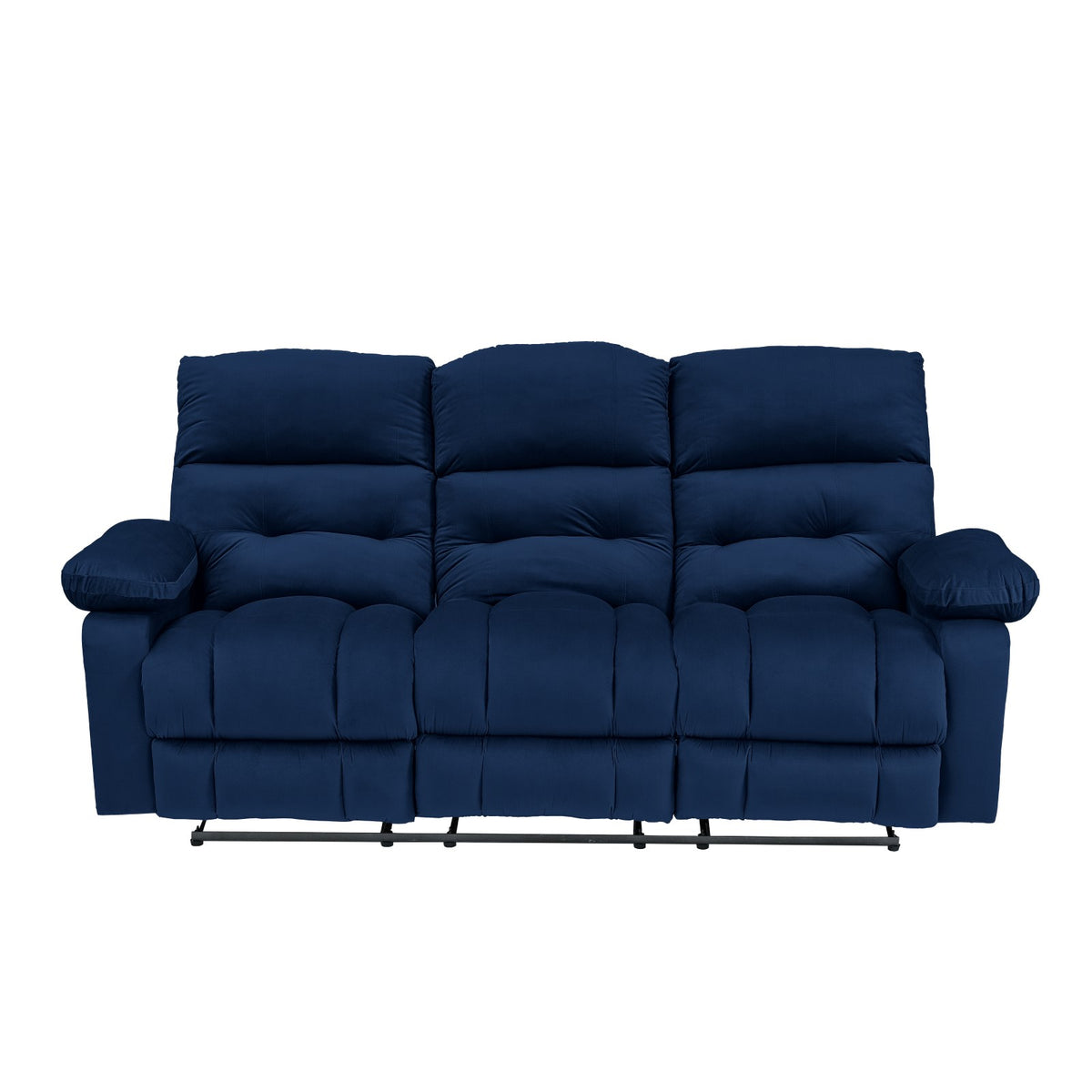 Velvet Triple Recliner Chair - NZ60 Dark Blue
