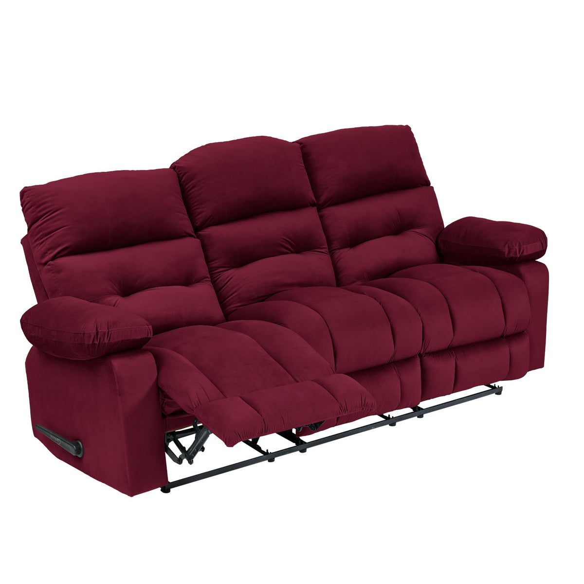 Velvet Triple Recliner Chair - NZ60 Burgundy