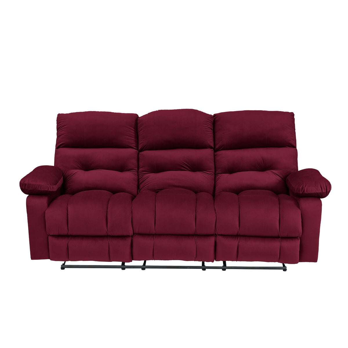 Velvet Triple Recliner Chair - NZ60 Burgundy