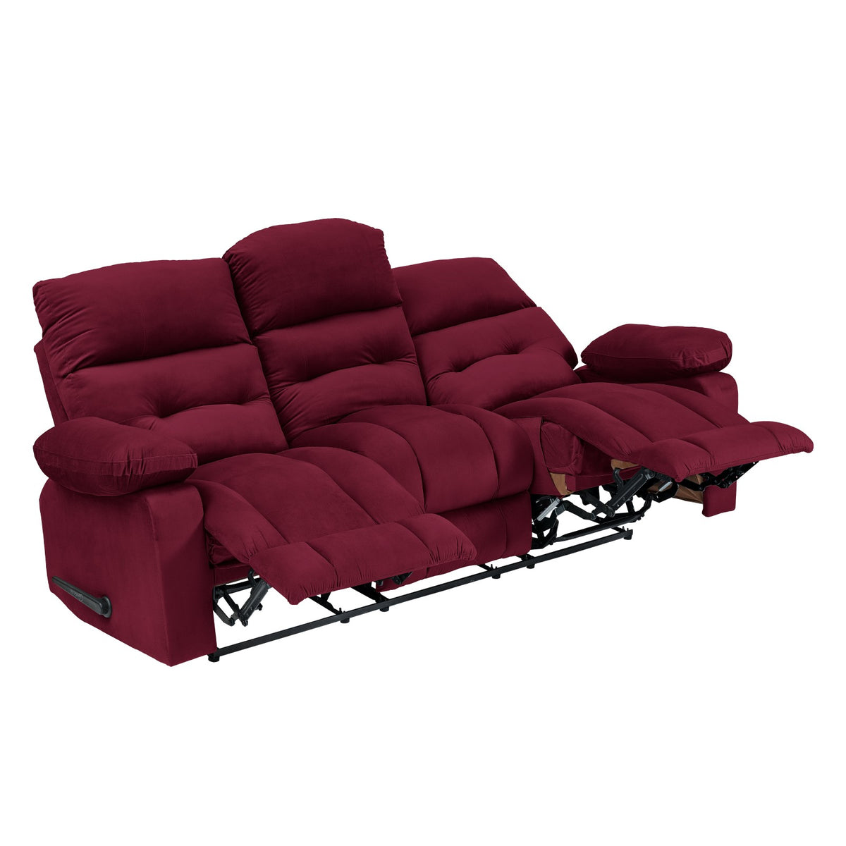 Velvet Triple Recliner Chair - NZ60 Burgundy