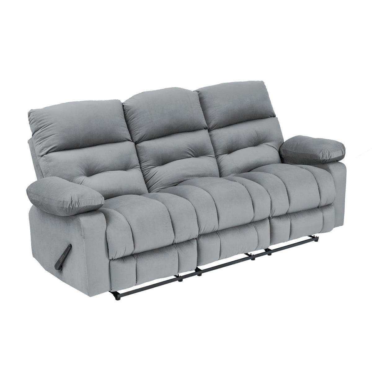 Velvet Triple Recliner Chair - NZ60 Grey