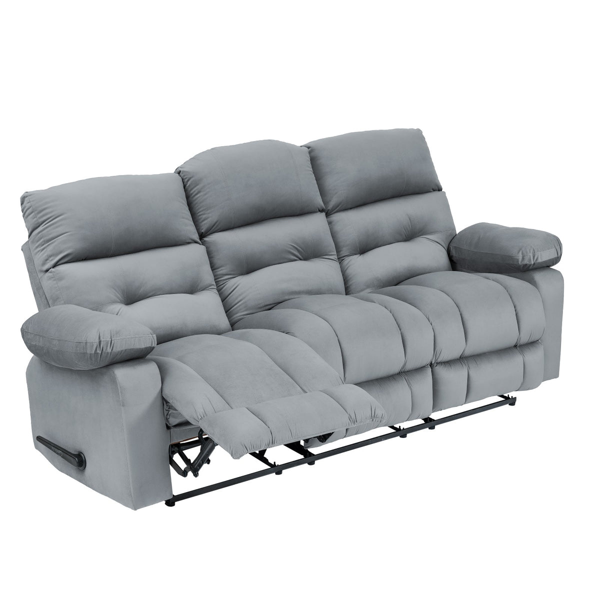 Velvet Triple Recliner Chair - NZ60 Grey