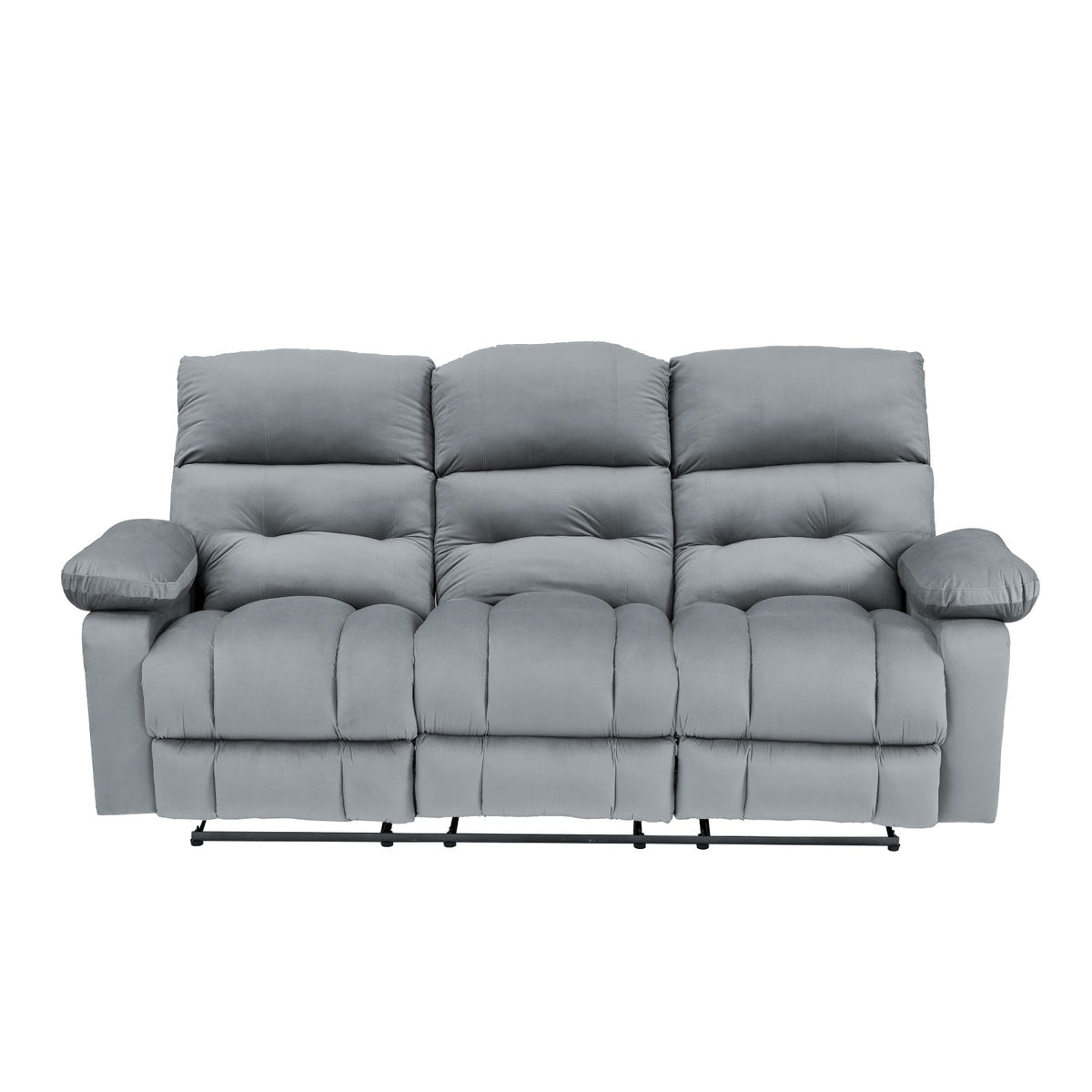 Velvet Triple Recliner Chair - NZ60 Grey