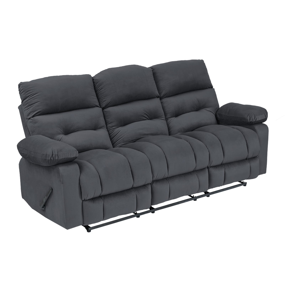 Velvet Triple Recliner Chair - NZ60 Dark Grey