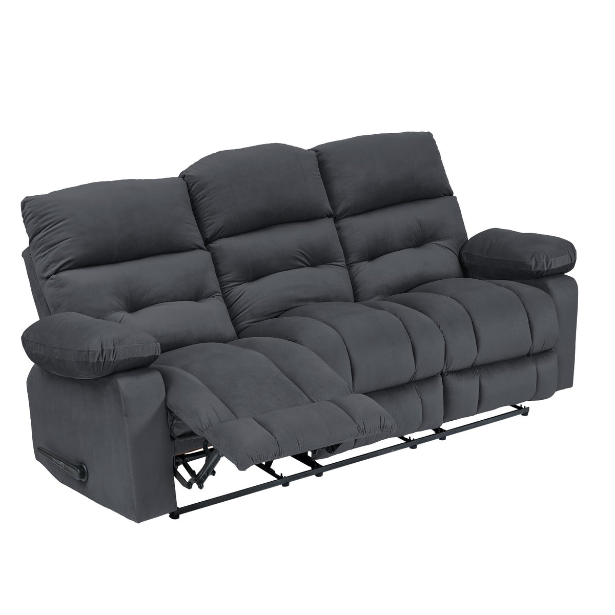 Velvet Triple Recliner Chair - NZ60 Dark Grey