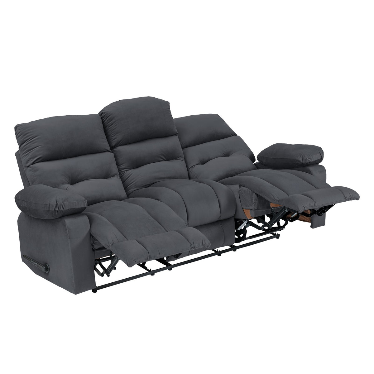 Velvet Triple Recliner Chair - NZ60 Dark Grey