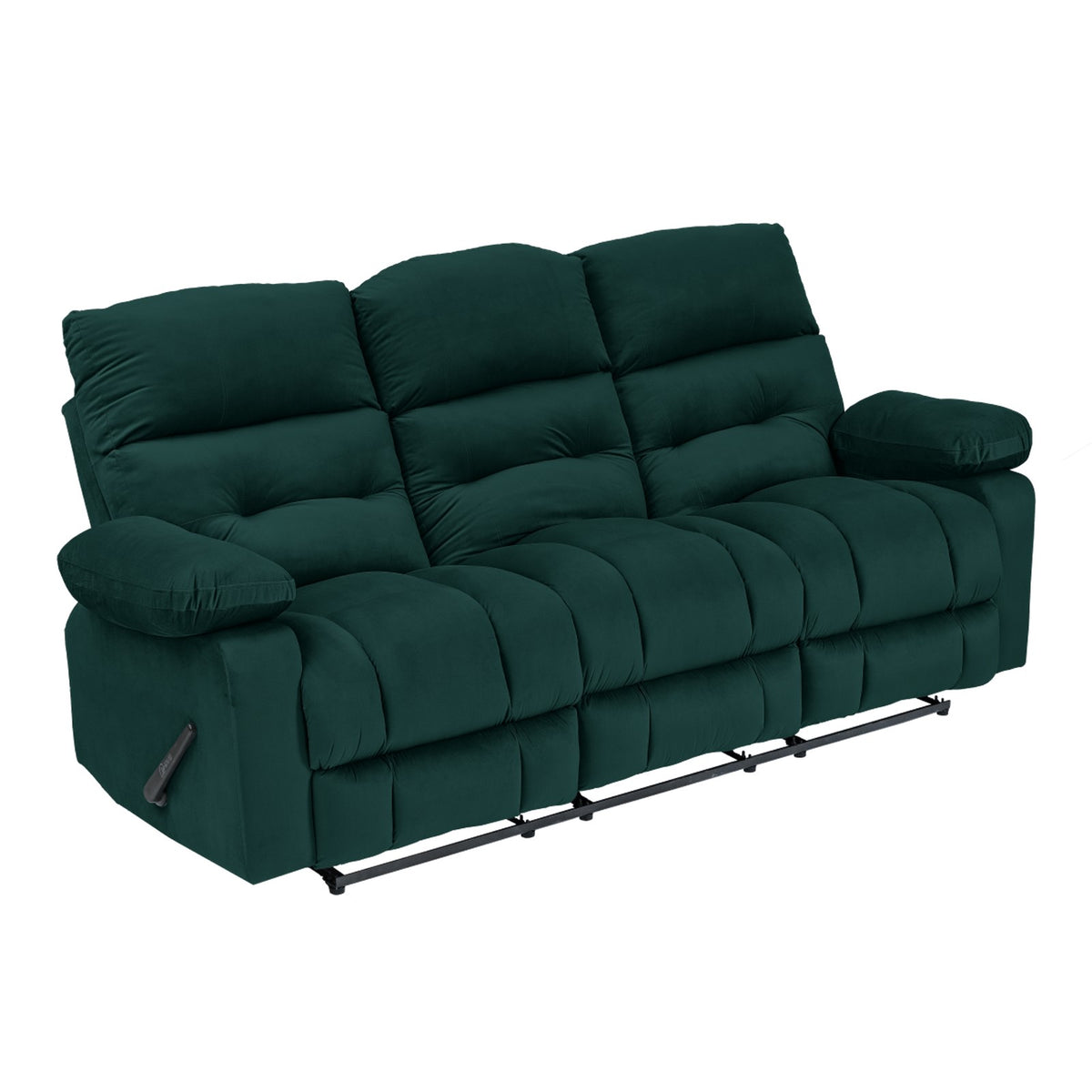 Velvet Triple Recliner Chair - NZ60 Dark Green