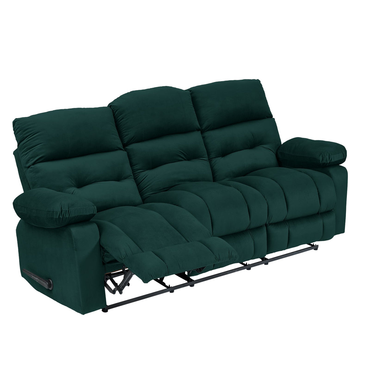 Velvet Triple Recliner Chair - NZ60 Dark Green