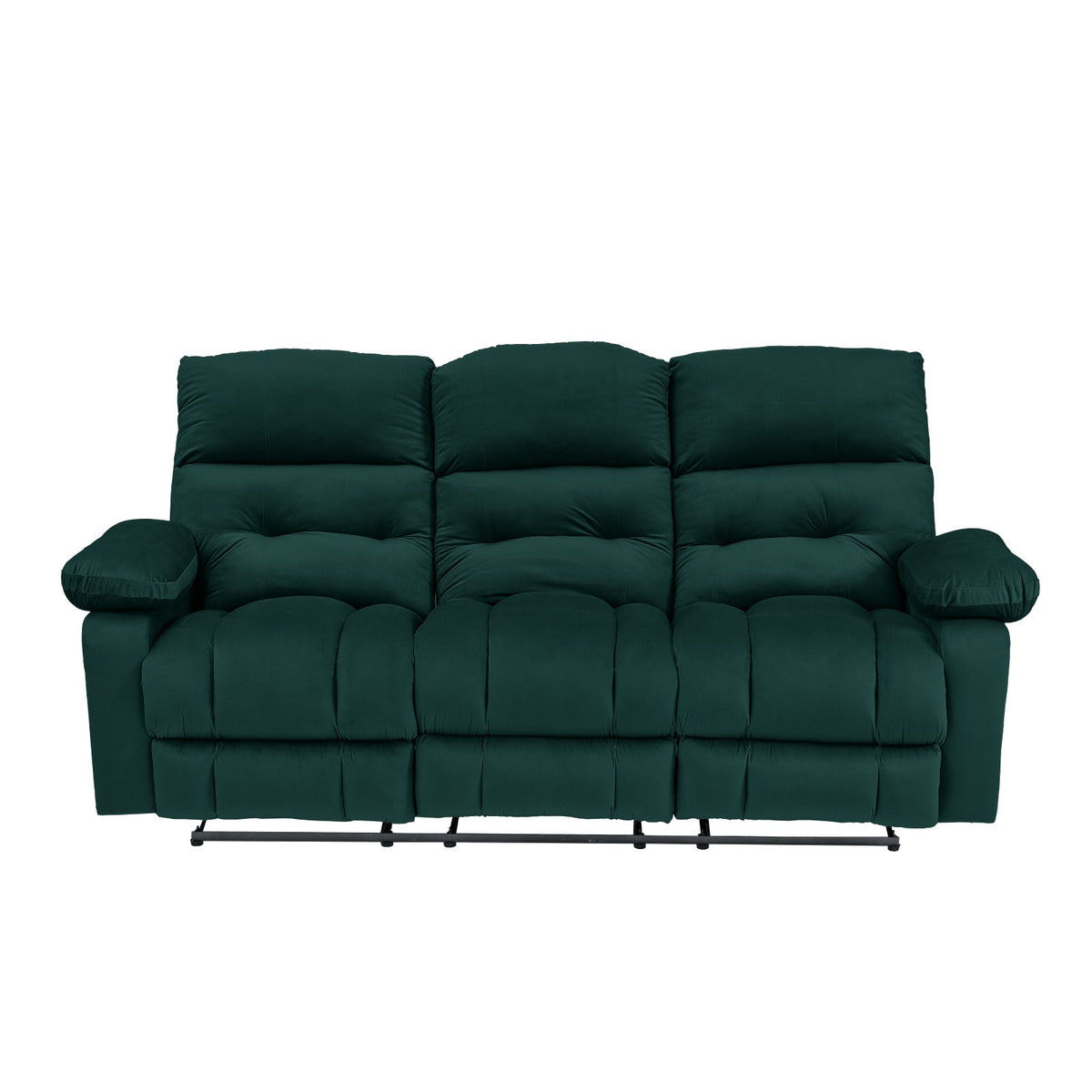 Velvet Triple Recliner Chair - NZ60 Dark Green