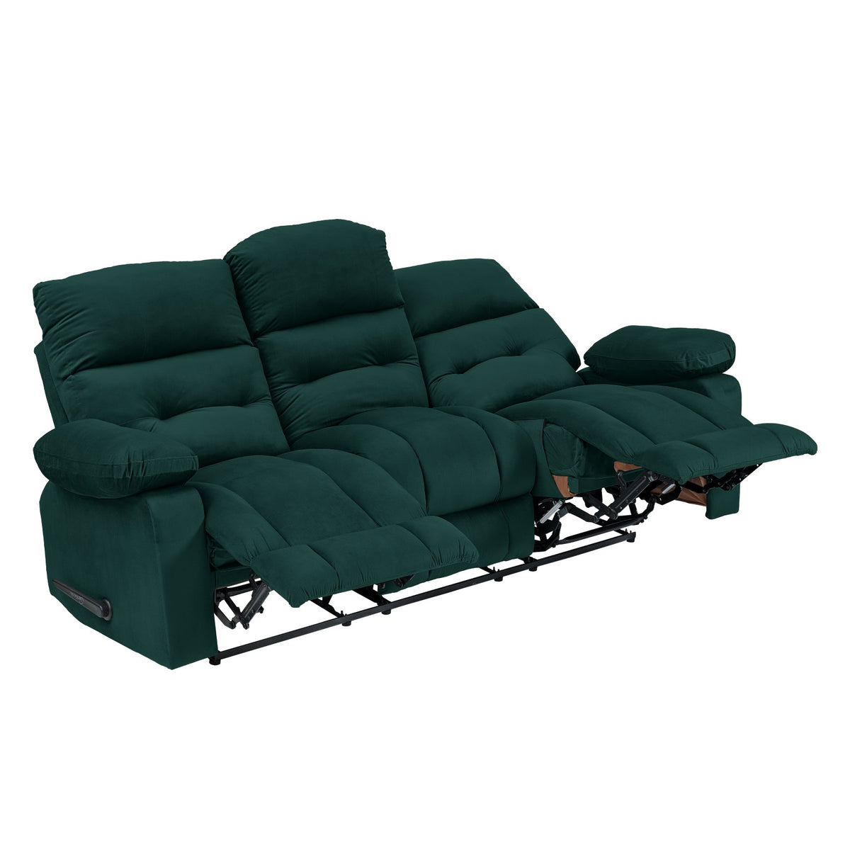 Velvet Triple Recliner Chair - NZ60 Dark Green