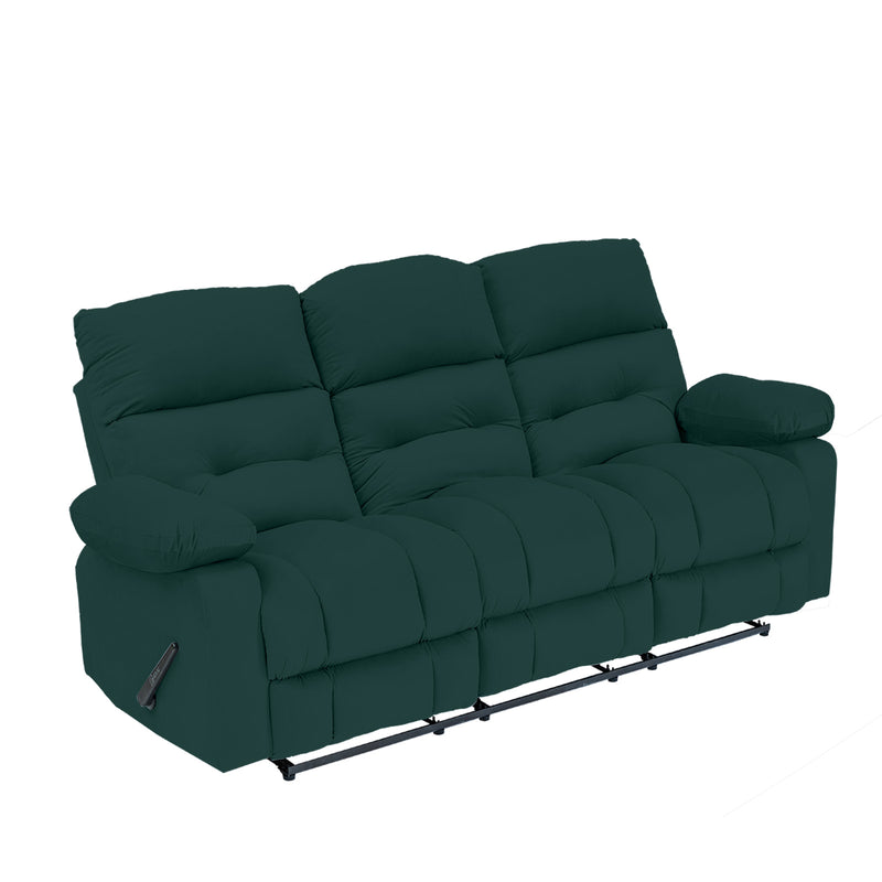 Velvet Triple Recliner Chair - Dark Green - NZ60