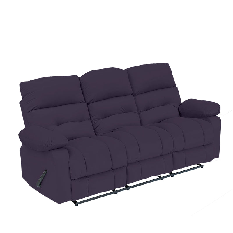 Velvet Triple Recliner Chair - Dark Purple - NZ60