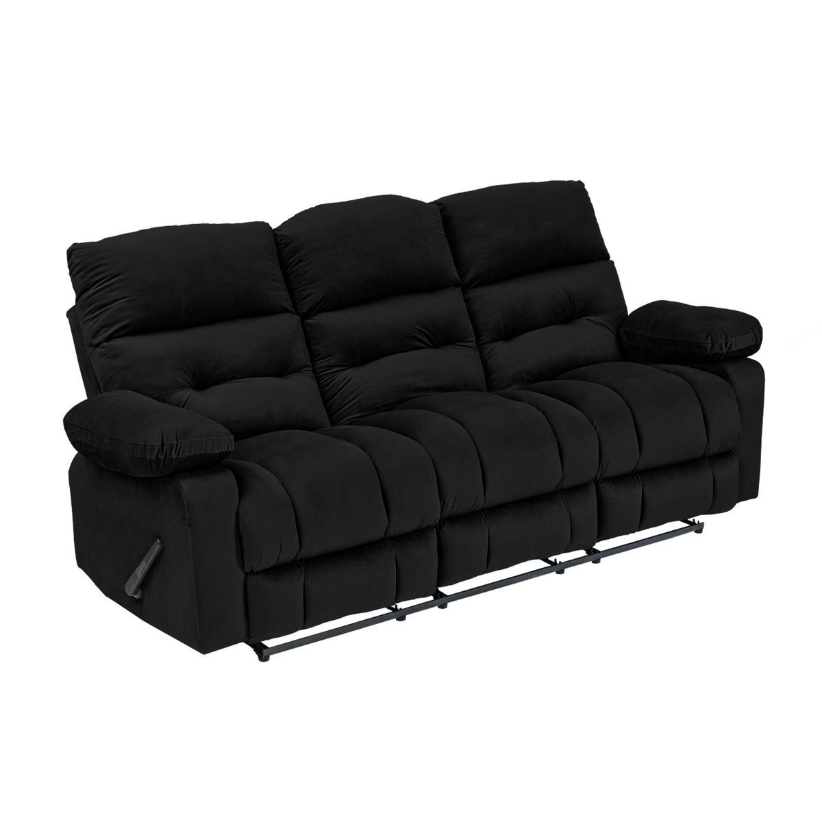 Velvet Triple Recliner Chair - NZ60 Black