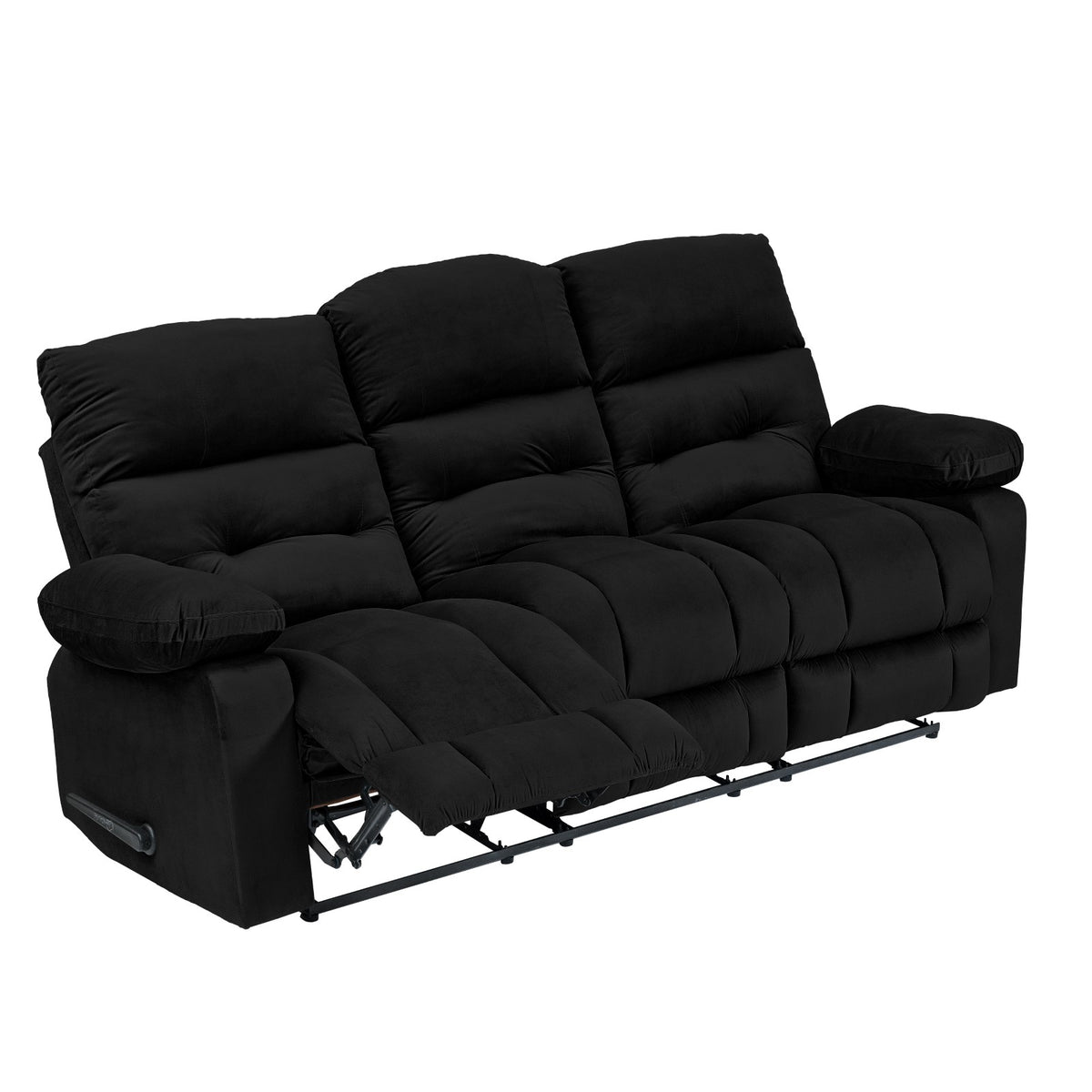 Velvet Triple Recliner Chair - NZ60 Black