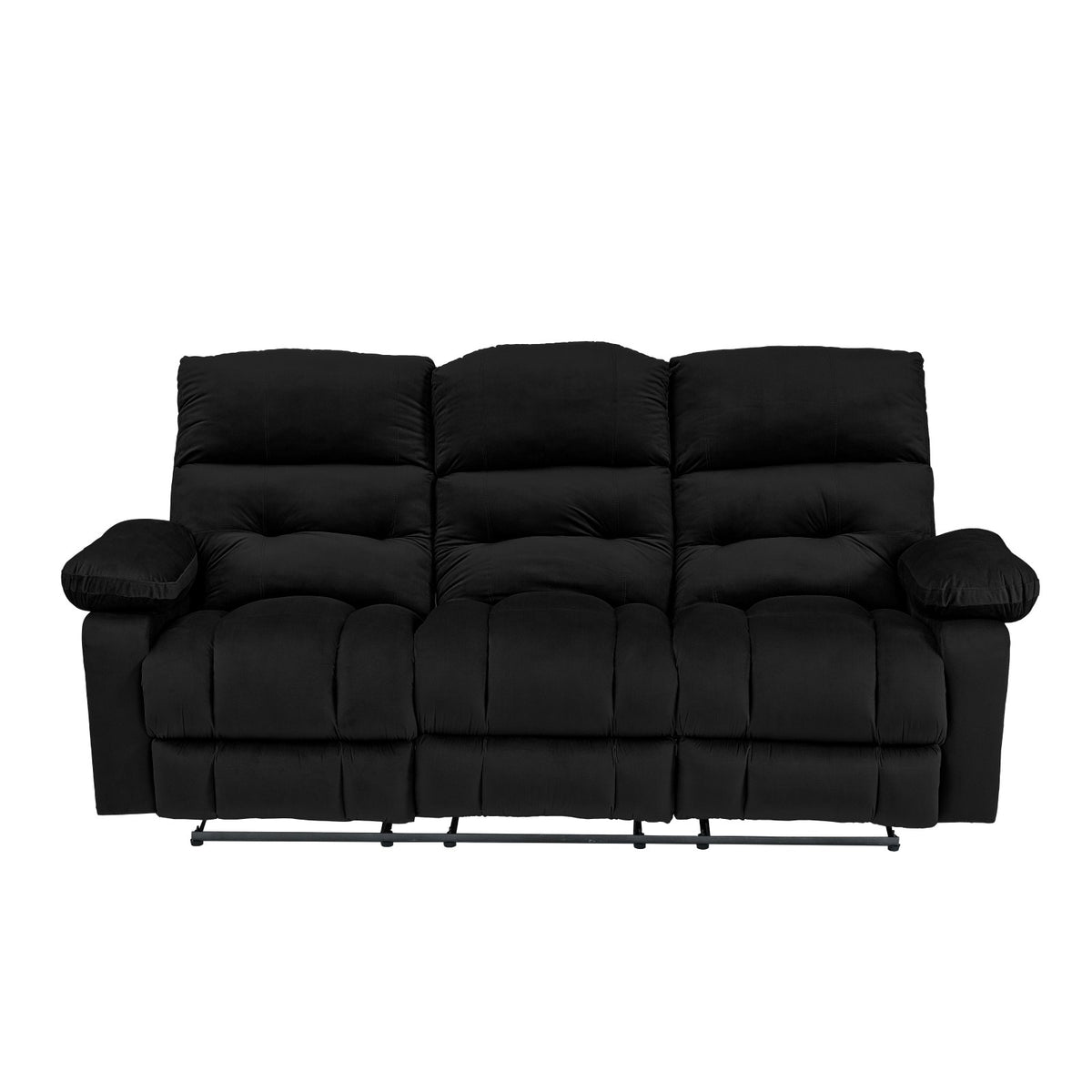 Velvet Triple Recliner Chair - NZ60 Black