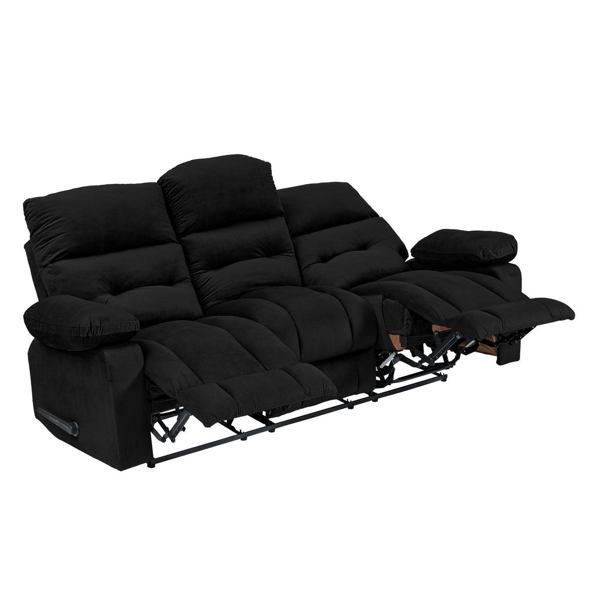 Velvet Triple Recliner Chair - NZ60 Black