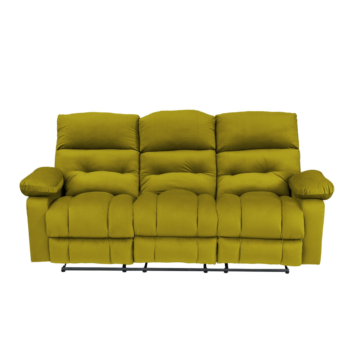 Velvet Triple Recliner Chair - NZ60 Gold