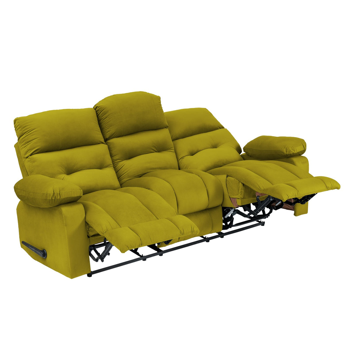Velvet Triple Recliner Chair - NZ60 Gold