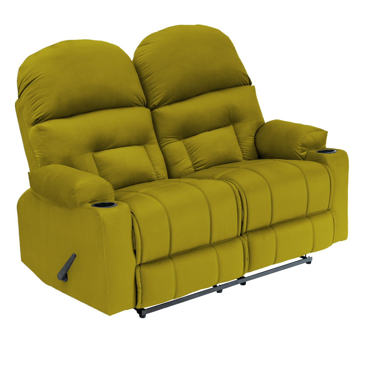 Velvet Double Cinematic Recliner Chair with Cups Holder - NZ80 Gold
