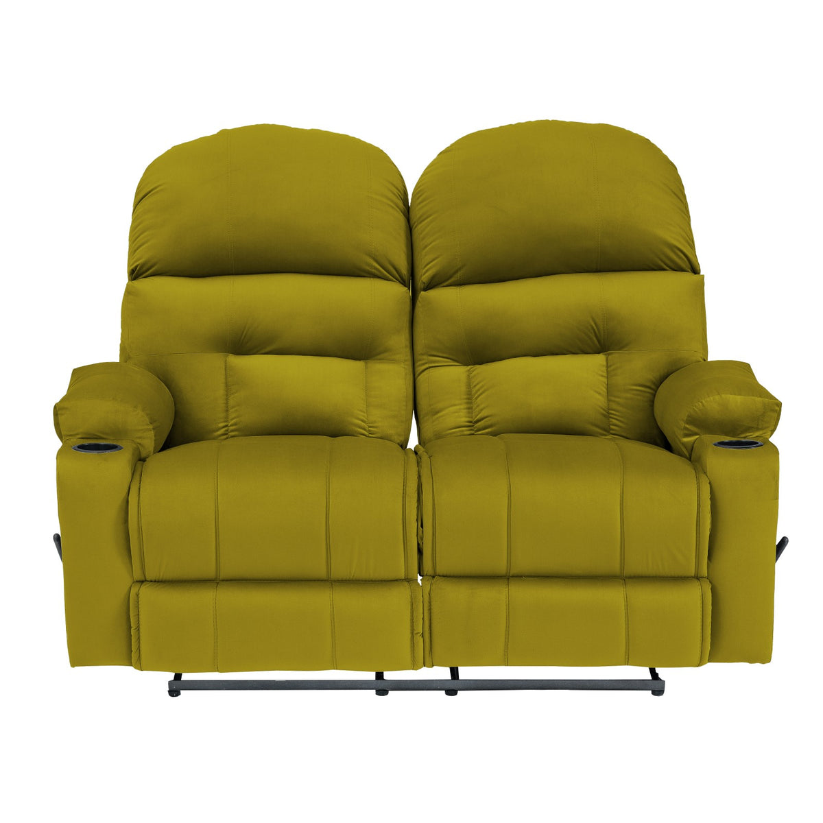 Velvet Double Cinematic Recliner Chair with Cups Holder - NZ80 Gold