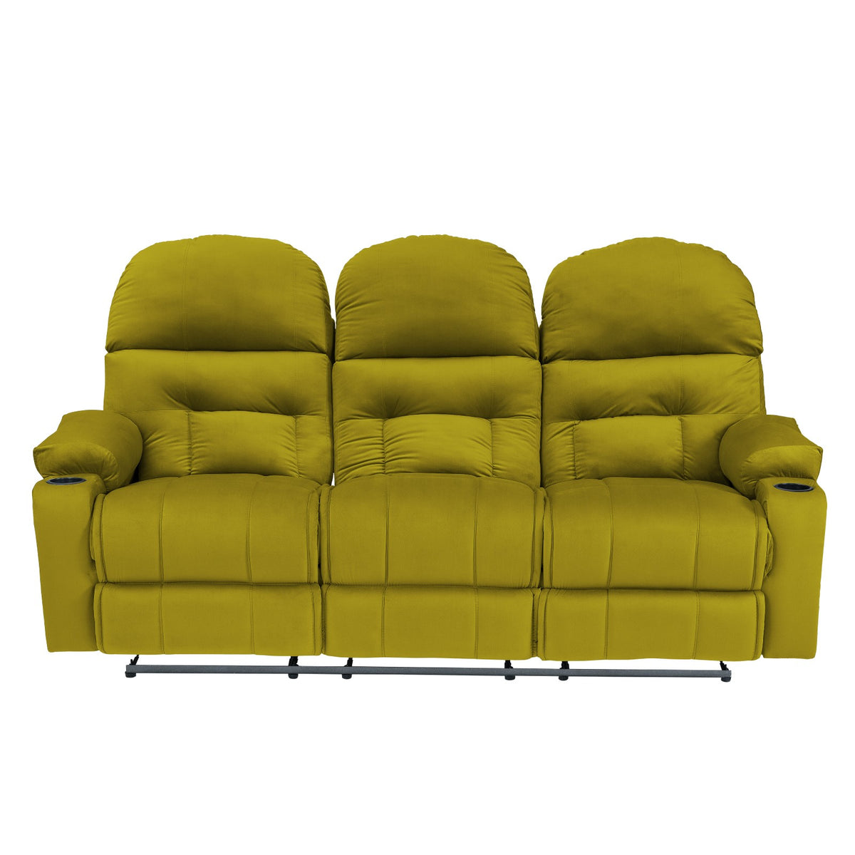 Velvet Triple Cinematic Recliner Chair with Cups Holder - NZ80 Gold