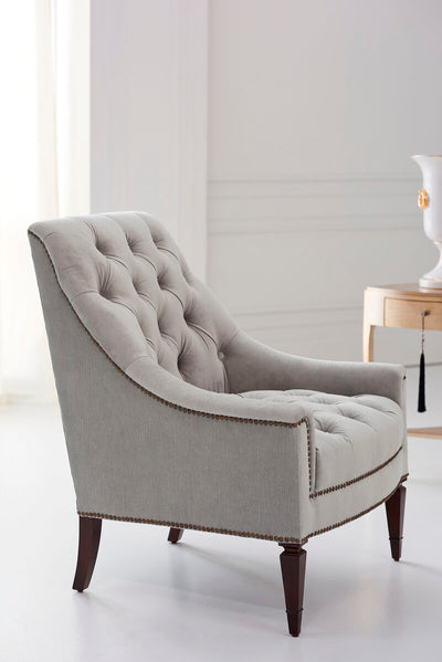 Classic Elegance -Tufted Chair (Grey)