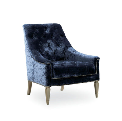Classic Elegance -Tufted Chair (Dark Blue)-Garage