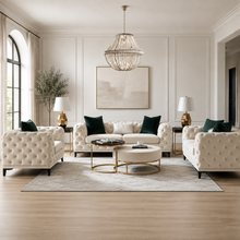 Statement Tuft Off-White Living Room Set