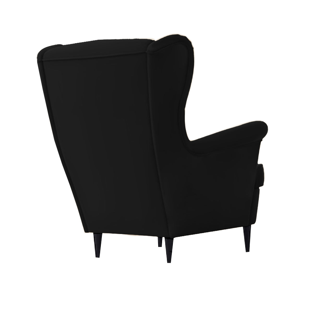 Velvet Chair king with Two Wings - E3 Black
