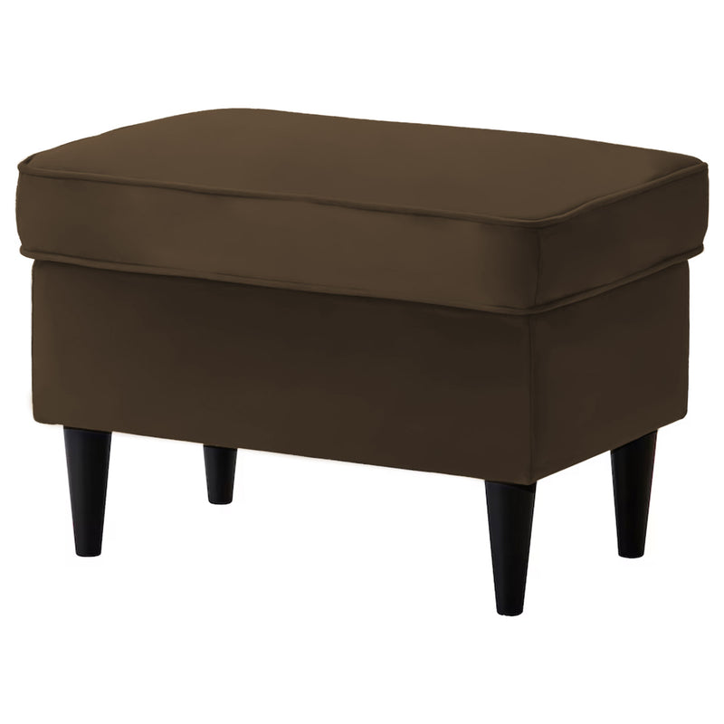 Velvet Chair Footstool with Elegant Design - Brown - E3