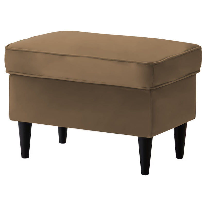 Velvet Chair Footstool with Elegant Design - Light Brown - E3