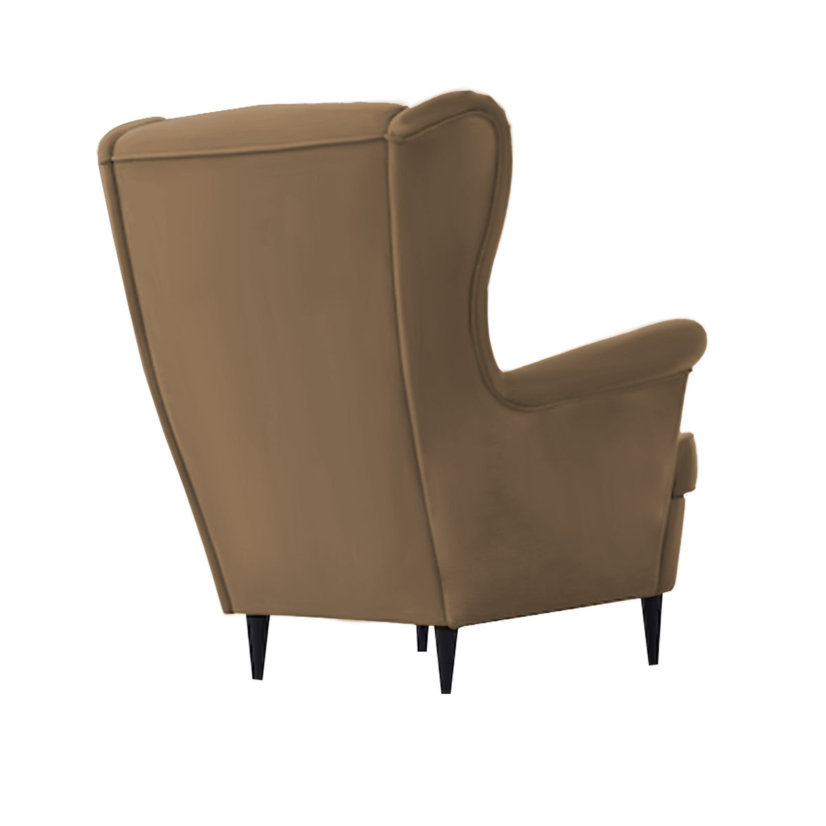 Velvet Chair king with Two Wings - E3 Light Brown