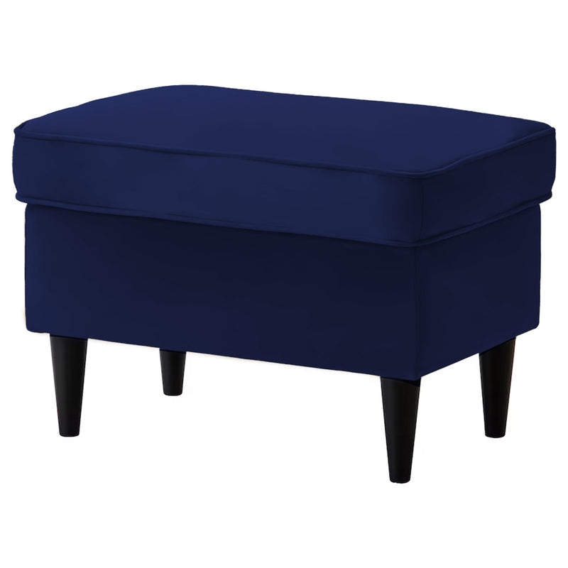 Velvet Chair Footstool with Elegant Design - Dark Blue - E3