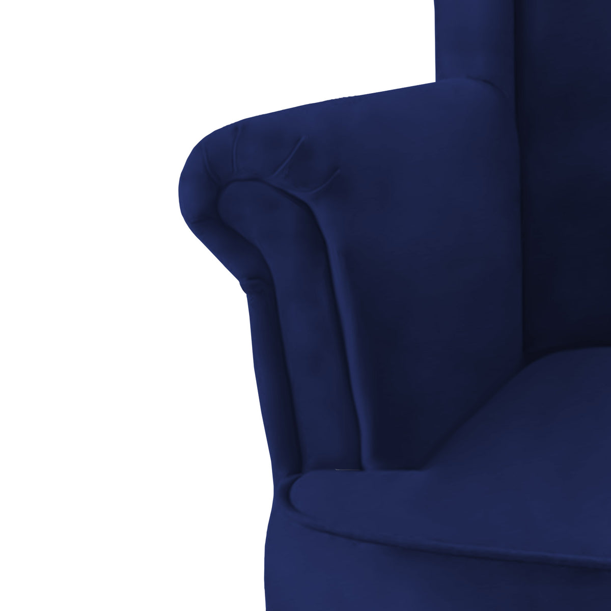 Velvet Chair king with Two Wings - E3 Dark Blue