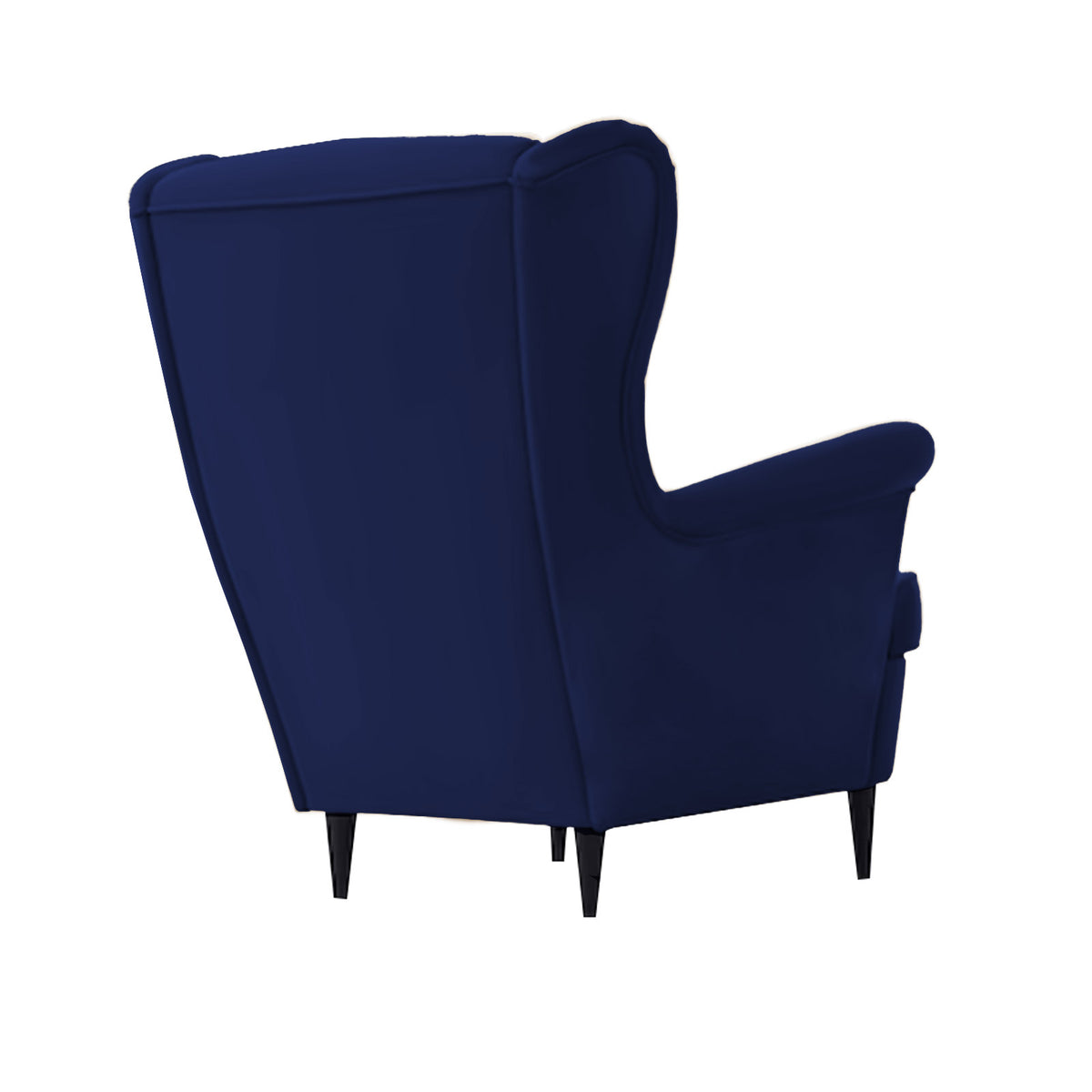 Velvet Chair king with Two Wings - E3 Dark Blue