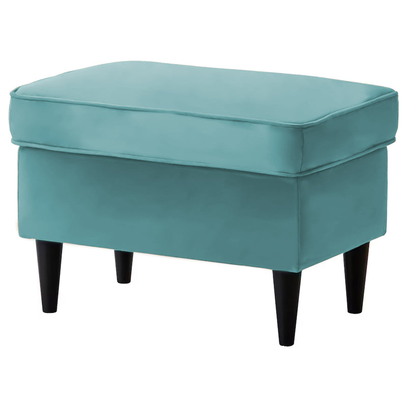 Velvet Chair Footstool with Elegant Design - Light Turquoise - E3