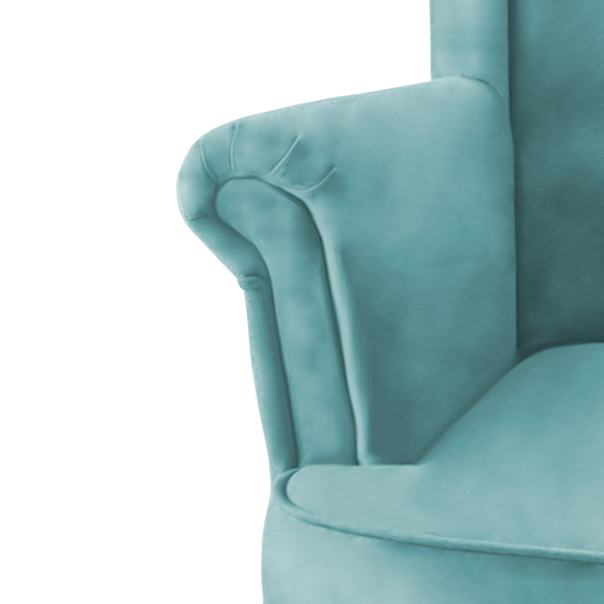 Velvet Chair king with Two Wings - E3 Light Turquoise