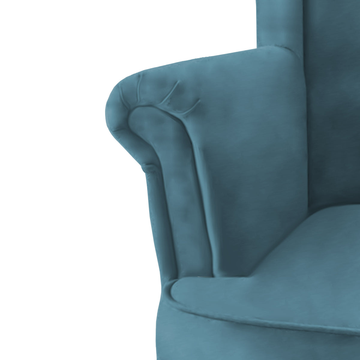 Velvet Chair king with Two Wings - E3 Dark Turquoise