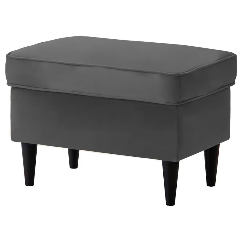 Velvet Chair Footstool with Elegant Design - Dark Gray - E3